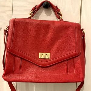 Red Faux Leather Purse